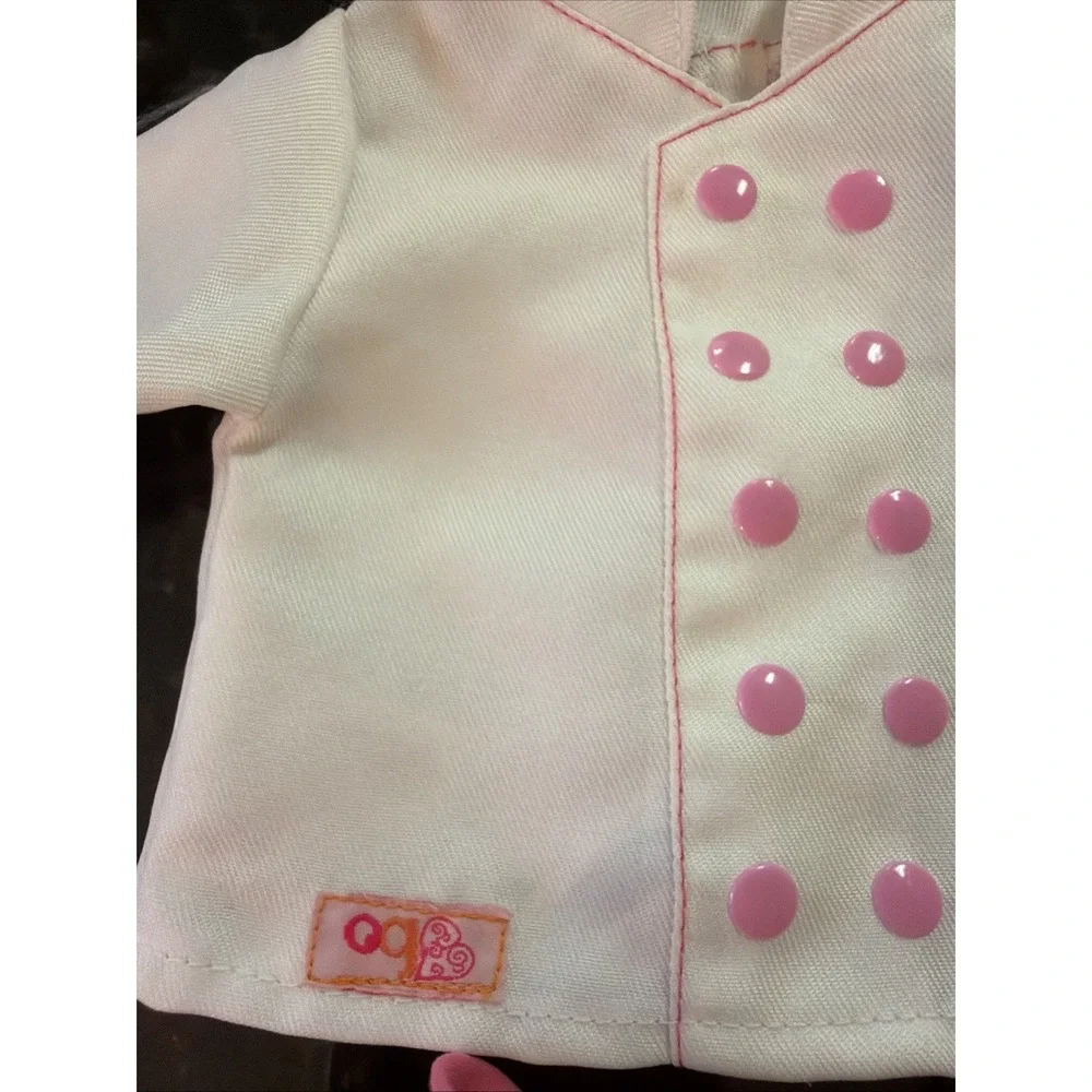 18 In Doll Baking Apron Jacket Accessories Kitchen w/‎ Girls Apron And Chefs Hat